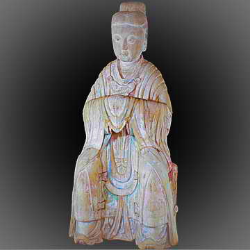 宋元西王母木雕3D模型：傳統雕塑的數字化藝術欣賞
